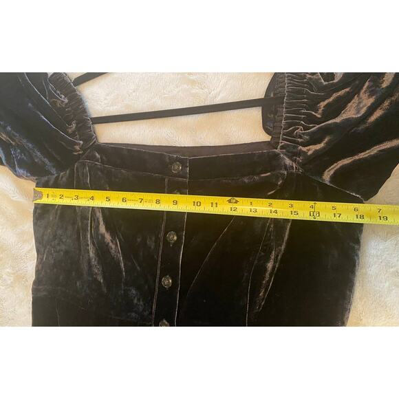 NWT J. CREW DRESS BLACK PUFF SLEEVE VELVET SQUARE NECKLINE MIDI TEA LENGTH BD492 - Picture 13 of 14